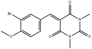 5-(3-bromo-4-methoxybenzylidene)-1,3-dimethyl-2-thioxodihydropyrimidine-4,6(1H,5H)-dione 结构式