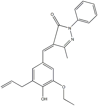 4-(3-allyl-5-ethoxy-4-hydroxybenzylidene)-5-methyl-2-phenyl-2,4-dihydro-3H-pyrazol-3-one Structure