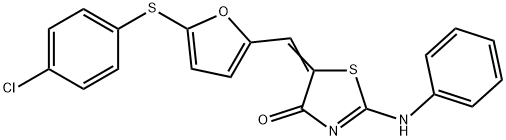 5-({5-[(4-chlorophenyl)sulfanyl]-2-furyl}methylene)-2-(phenylimino)-1,3-thiazolidin-4-one|