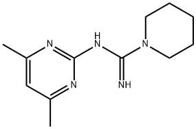 N-(4,6-dimethylpyrimidin-2-yl)piperidine-1-carboximidamide 化学構造式