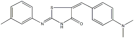 5-[4-(dimethylamino)benzylidene]-2-[(3-methylphenyl)imino]-1,3-thiazolidin-4-one 化学構造式