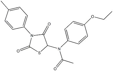 N-(4-ethoxyphenyl)-N-[3-(4-methylphenyl)-2,4-dioxo-1,3-thiazolidin-5-yl]acetamide,347841-13-8,结构式