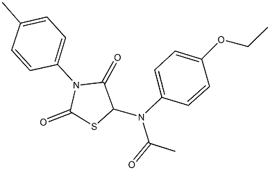 N-(4-ethoxyphenyl)-N-[3-(4-methylphenyl)-2,4-dioxo-1,3-thiazolidin-5-yl]acetamide 化学構造式