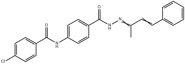 4-chloro-N-(4-{[2-(1-methyl-3-phenyl-2-propenylidene)hydrazino]carbonyl}phenyl)benzamide Structure