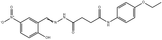 N-(4-ethoxyphenyl)-4-(2-{2-hydroxy-5-nitrobenzylidene}hydrazino)-4-oxobutanamide 结构式