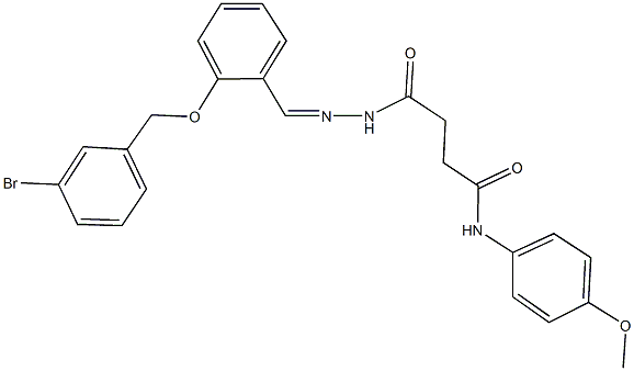 4-(2-{2-[(3-bromobenzyl)oxy]benzylidene}hydrazino)-N-(4-methoxyphenyl)-4-oxobutanamide,348099-18-3,结构式