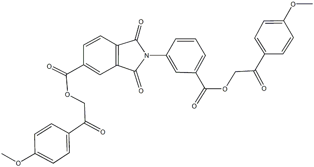 2-(4-methoxyphenyl)-2-oxoethyl 2-(3-{[2-(4-methoxyphenyl)-2-oxoethoxy]carbonyl}phenyl)-1,3-dioxo-5-isoindolinecarboxylate Struktur