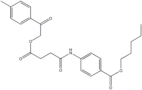 pentyl 4-({4-[2-(4-methylphenyl)-2-oxoethoxy]-4-oxobutanoyl}amino)benzoate Struktur