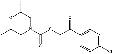 2-(4-chlorophenyl)-2-oxoethyl 2,6-dimethyl-4-morpholinecarbodithioate Structure