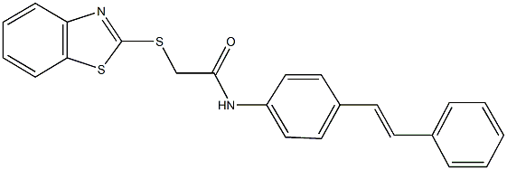 2-(1,3-benzothiazol-2-ylsulfanyl)-N-[4-(2-phenylvinyl)phenyl]acetamide Structure