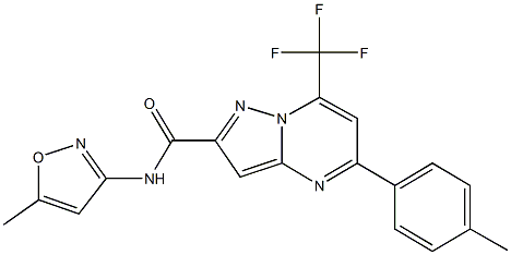 N-(5-methyl-3-isoxazolyl)-5-(4-methylphenyl)-7-(trifluoromethyl)pyrazolo[1,5-a]pyrimidine-2-carboxamide 化学構造式