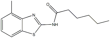 N-(4-methyl-1,3-benzothiazol-2-yl)hexanamide 化学構造式