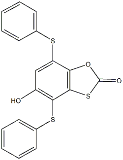 5-hydroxy-4,7-bis(phenylsulfanyl)-1,3-benzoxathiol-2-one Struktur