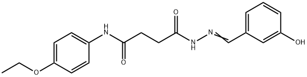 N-(4-ethoxyphenyl)-4-[2-(3-hydroxybenzylidene)hydrazino]-4-oxobutanamide Struktur