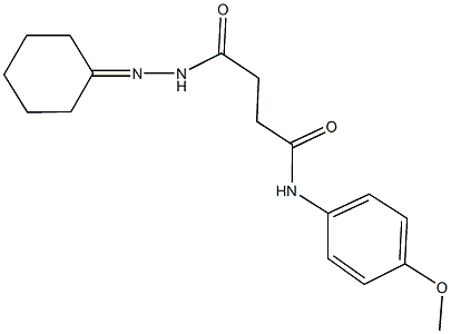 4-(2-cyclohexylidenehydrazino)-N-(4-methoxyphenyl)-4-oxobutanamide Struktur