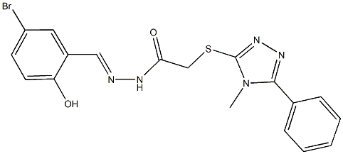 N'-(5-bromo-2-hydroxybenzylidene)-2-[(4-methyl-5-phenyl-4H-1,2,4-triazol-3-yl)sulfanyl]acetohydrazide,348589-09-3,结构式