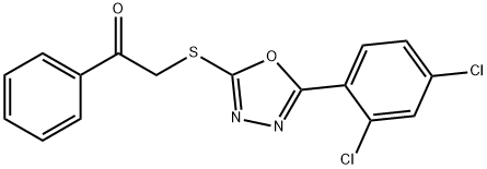 2-{[5-(2,4-dichlorophenyl)-1,3,4-oxadiazol-2-yl]sulfanyl}-1-phenylethanone Structure