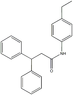 N-(4-ethylphenyl)-3,3-diphenylpropanamide 化学構造式