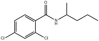 2,4-dichloro-N-(1-methylbutyl)benzamide 化学構造式