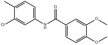 N-(3-chloro-4-methylphenyl)-3,4-dimethoxybenzamide 结构式