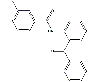 N-(2-benzoyl-4-chlorophenyl)-3,4-dimethylbenzamide 化学構造式