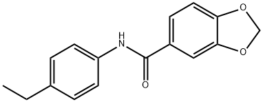 N-(4-ethylphenyl)-1,3-benzodioxole-5-carboxamide 化学構造式