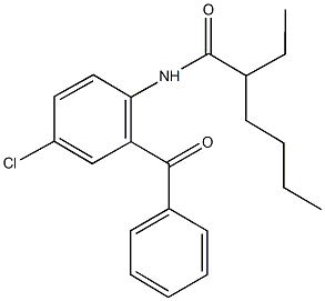 N-(2-benzoyl-4-chlorophenyl)-2-ethylhexanamide Struktur