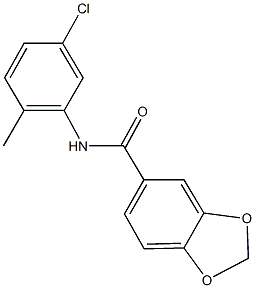 N-(5-chloro-2-methylphenyl)-1,3-benzodioxole-5-carboxamide,349133-42-2,结构式