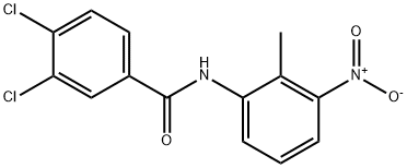 3,4-dichloro-N-{3-nitro-2-methylphenyl}benzamide Struktur