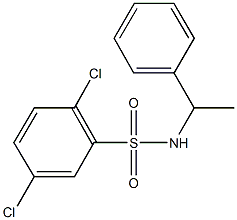 2,5-dichloro-N-(1-phenylethyl)benzenesulfonamide 化学構造式