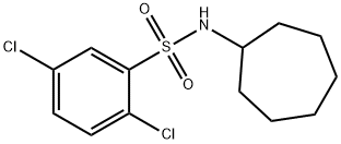 2,5-dichloro-N-cycloheptylbenzenesulfonamide 化学構造式
