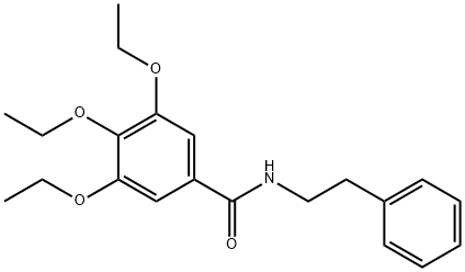 3,4,5-triethoxy-N-(2-phenylethyl)benzamide 化学構造式