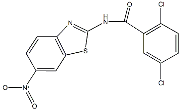 2,5-dichloro-N-{6-nitro-1,3-benzothiazol-2-yl}benzamide 化学構造式