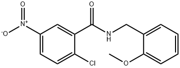 2-chloro-5-nitro-N-(2-methoxybenzyl)benzamide Structure