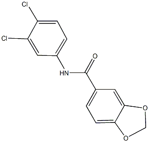 N-(3,4-dichlorophenyl)-1,3-benzodioxole-5-carboxamide 结构式