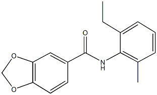 N-(2-ethyl-6-methylphenyl)-1,3-benzodioxole-5-carboxamide 化学構造式