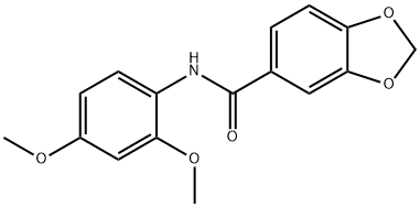 N-(2,4-dimethoxyphenyl)-1,3-benzodioxole-5-carboxamide 结构式