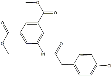 dimethyl 5-{[(4-chlorophenyl)acetyl]amino}isophthalate 化学構造式