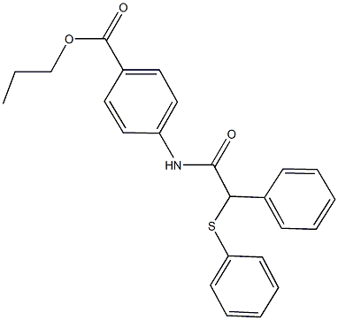 propyl 4-{[phenyl(phenylsulfanyl)acetyl]amino}benzoate|