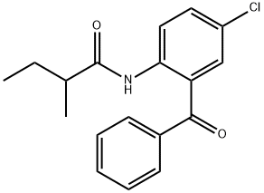 N-(2-benzoyl-4-chlorophenyl)-2-methylbutanamide 化学構造式