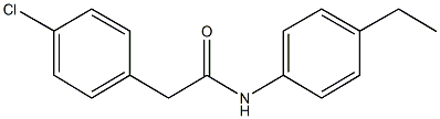 N-(4-エチルフェニル)-4-クロロベンゼンアセトアミド 化学構造式