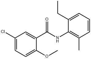 5-chloro-N-(2-ethyl-6-methylphenyl)-2-methoxybenzamide 化学構造式