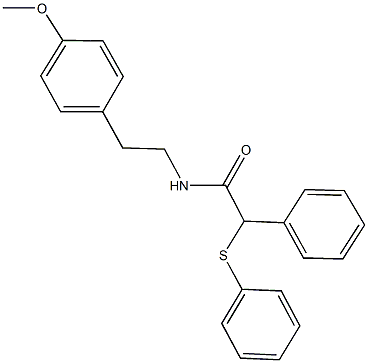 N-[2-(4-methoxyphenyl)ethyl]-2-phenyl-2-(phenylsulfanyl)acetamide 化学構造式