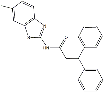 N-(6-methyl-1,3-benzothiazol-2-yl)-3,3-diphenylpropanamide Structure