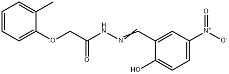 N'-{2-hydroxy-5-nitrobenzylidene}-2-(2-methylphenoxy)acetohydrazide,349463-77-0,结构式