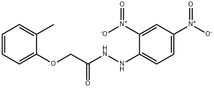 N'-{2,4-bisnitrophenyl}-2-(2-methylphenoxy)acetohydrazide Struktur