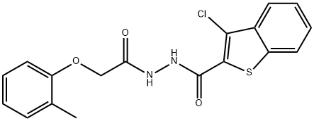 3-chloro-N'-[(2-methylphenoxy)acetyl]-1-benzothiophene-2-carbohydrazide,349468-44-6,结构式