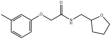 2-(3-methylphenoxy)-N-(tetrahydro-2-furanylmethyl)acetamide Structure