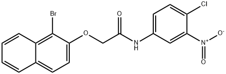 2-[(1-bromo-2-naphthyl)oxy]-N-{4-chloro-3-nitrophenyl}acetamide Structure