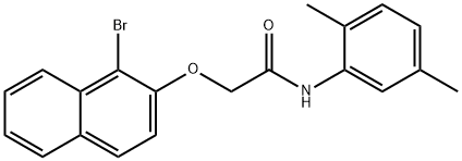 2-[(1-bromo-2-naphthyl)oxy]-N-(2,5-dimethylphenyl)acetamide,349475-14-5,结构式